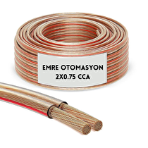 Emre Otomasyon 100 mt Şeffaf 2X0,75 CCA Kablo