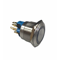 Swion GQ22-11E 22mm 24V Kırmızı Ledli Yaylı Metal Buton