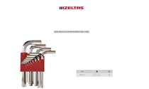 İzeltaş Allen Anahtar Takımı 2-12 mm Kısa 12 Parça Kısa  4900003112