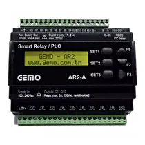 Gemo AR2-A-24VDC-14D-TR-RTC  24VDC 14DI/10DO+Saat Transistör PLC
