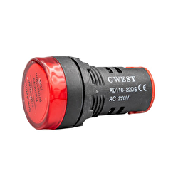 Gwest 22-K 220VAC/DC 22mm Ledli Sinyal Lambası Kırmızı 