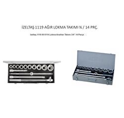 İzeltaş 3/4" Altı Köşe Ağır Lokma Takımı 14 Parça 1119006114 
