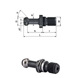 CVS 010.30.60.IK BT30 M12 Çektirme Civatası Delikli 60' 